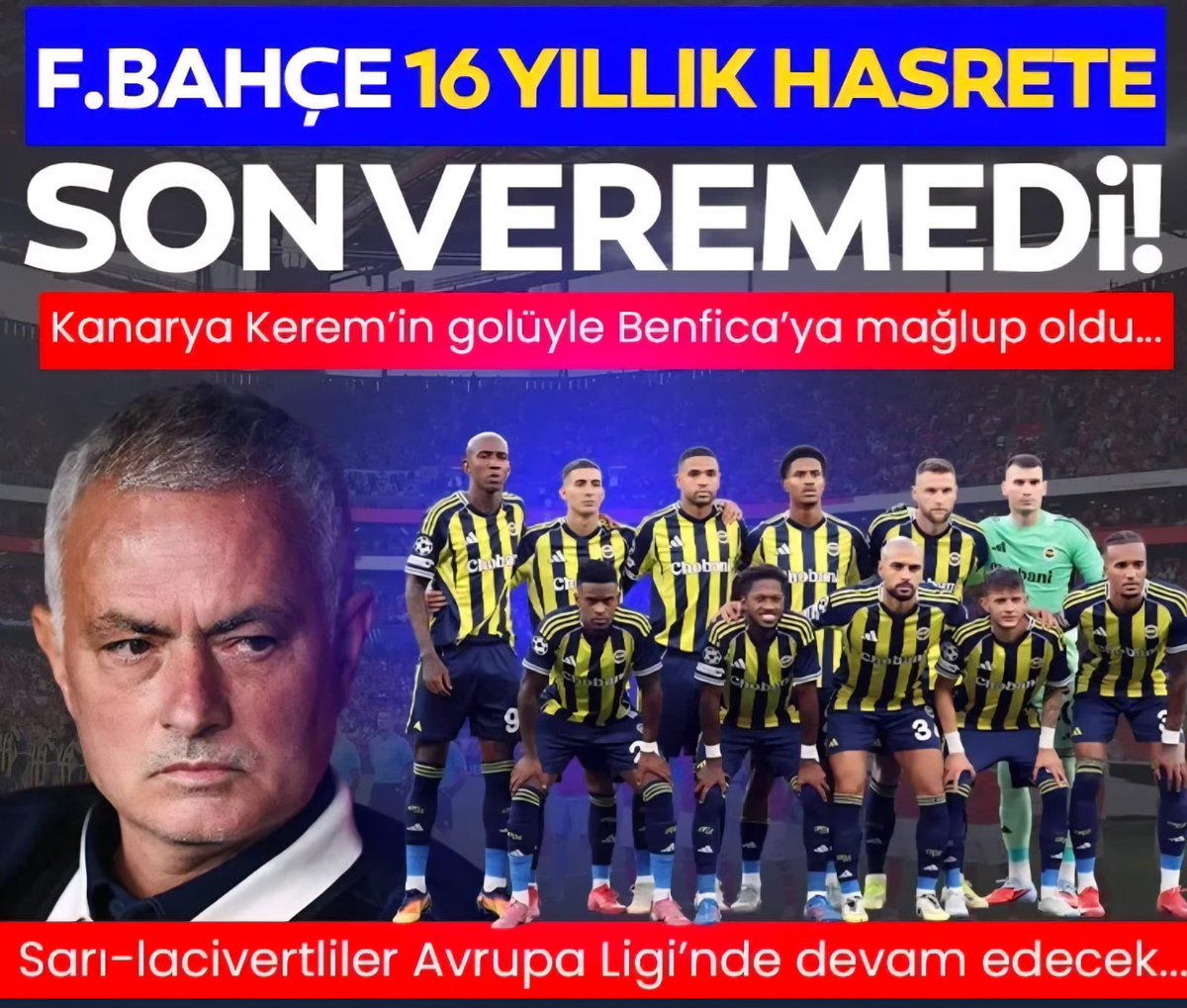 Bir Fenerbahçe taraftarı olarak yazıyorum.
Görünen köy klavuz istemez diye çok güzel bir atazözümüz vardır.
Fenerbahçe yönetiminin bu becerisi, Mourinho'nun bu futbol anlayışıyla Benfica'yı eleyemeyeceğimiz belliydi. Ki biraz yönetim becerisi olsa, başka bir hoca da takımın