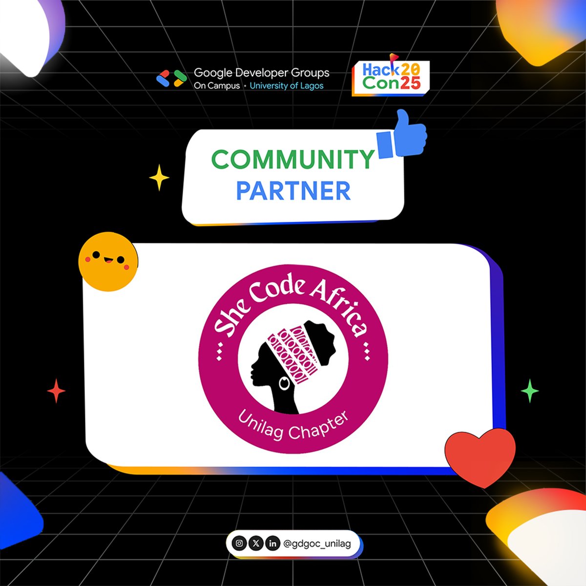 🚨 Drumrolls ladies… big news just dropped! 
We are now a Community Partner for HackCon2025 with <a href="/gdgoc_unilag/">GDGoC Unilag</a> 🎉

So, here’s your sign, HackCon2025 is going to be unforgettable!
Register here: bit.ly/gdgochackcon

#SheCodeAfrica #SCAUnilag #HackCon2025