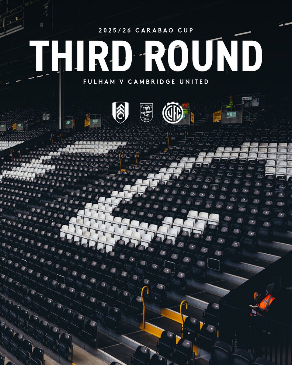 We will face Cambridge United at home in the Third Round of the Carabao Cup. 🏆