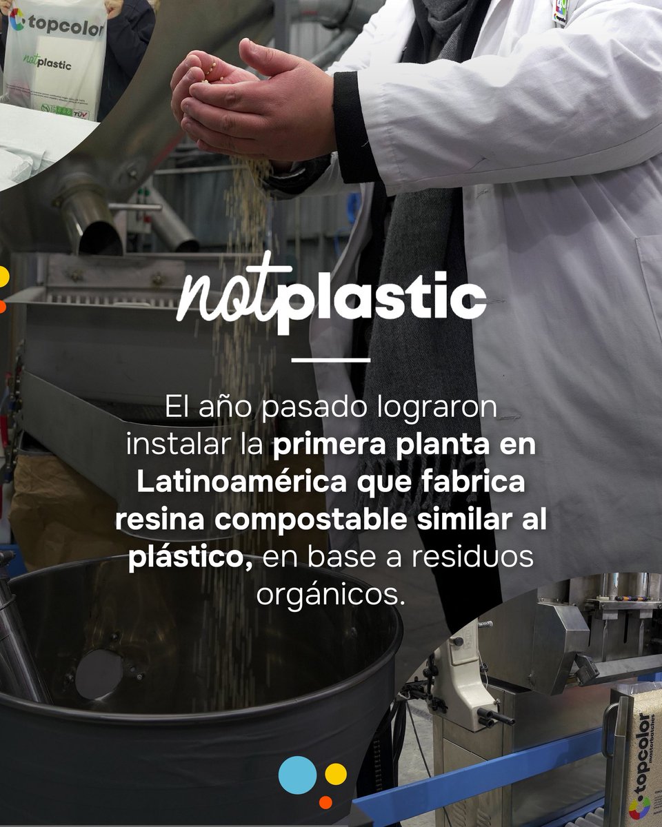 ¡Conoce a nuestro socio, Not Plastic!
Fabrican plástico 100 % compostable a partir de residuos orgánicos. Su llegada fortalece al Grupo de Plásticos Compostables.

Más info: pactodelosplasticos.cl/noticias/la-ll… y notplastic.cl