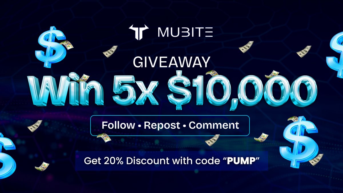 Mubite.com (@mubite_com) on Twitter photo 🎁 NEW GIVEAWAY 💙
5x $10,000 USDT in funded accounts!
⚠️To participate:
1️⃣ Retweet this post 🔁
2️⃣ Follow <a href="/MUBITE_COM/">Mubite.com</a> 💙
3️⃣ Tag a friend 🤝
🏆 Winners will be announced in 48 hours. Good luck! 🎁 NEW GIVEAWAY 💙
5x $10,000 USDT in funded accounts!
⚠️To participate:
1️⃣ Retweet this post 🔁
2️⃣ Follow <a href="/MUBITE_COM/">Mubite.com</a> 💙
3️⃣ Tag a friend 🤝
🏆 Winners will be announced in 48 hours. Good luck!
