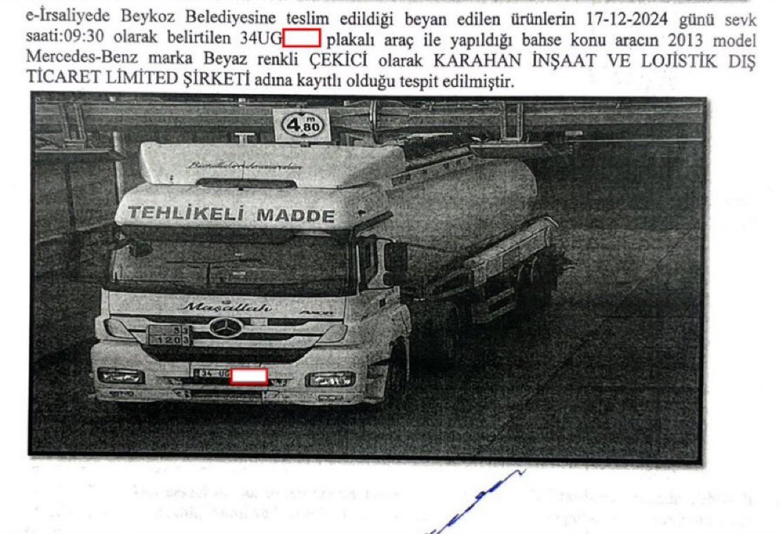 Beykoz Belediyesi petrol tankeriyle patlıcan taşımıştı..