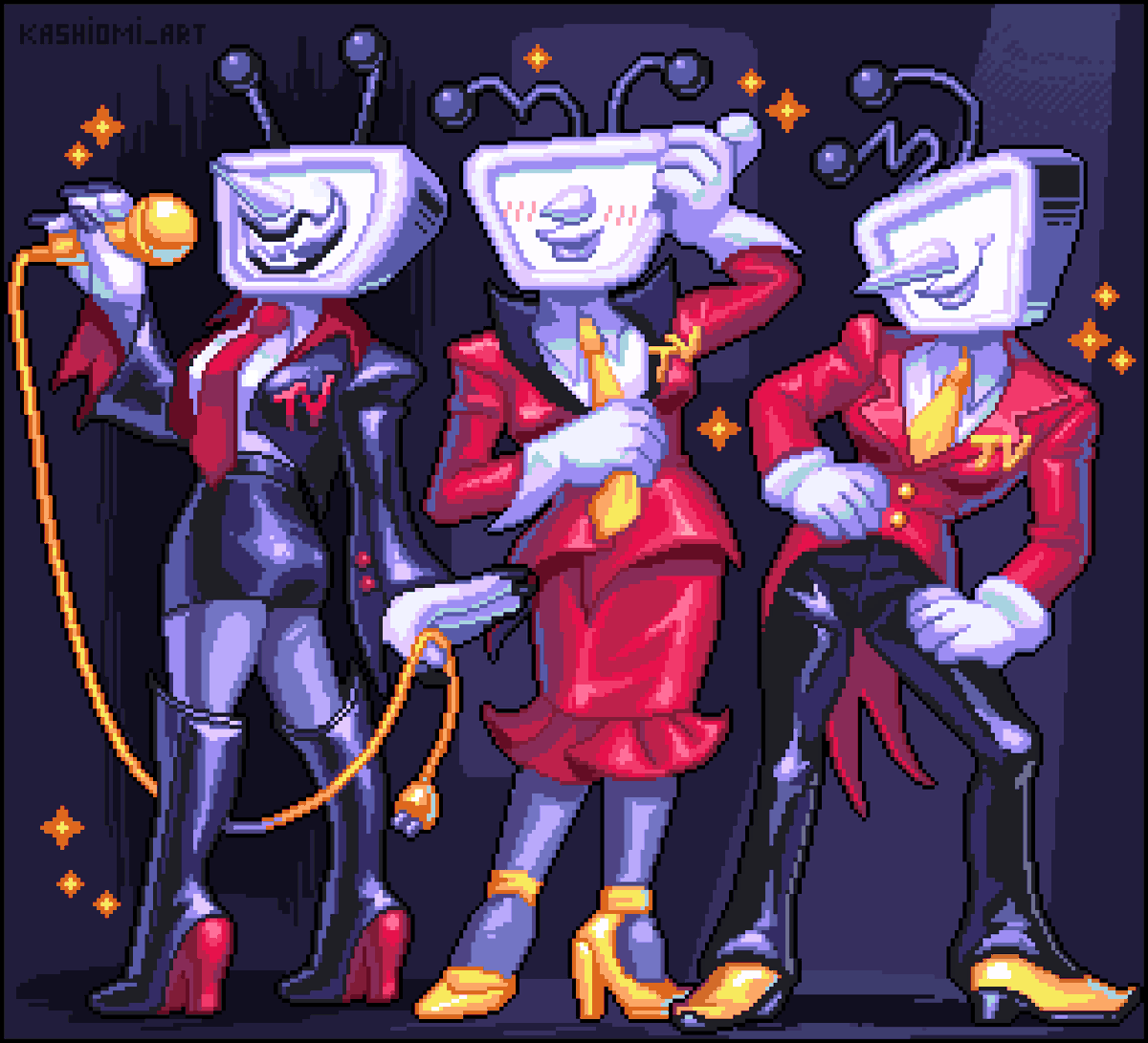 kashiomi_art's tweet photo. IT'S TV TIME 📺
#DELTARUNE #tenna #pixelart https://t.co/As5SYgDrgi