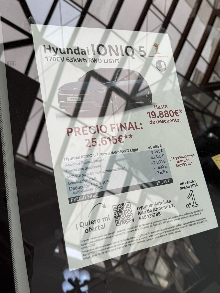 David (@davidper) on Twitter photo Ioniq 5 por 25k€ (incluye Moves + IRPF). Ioniq 5 por 25k€ (incluye Moves + IRPF).