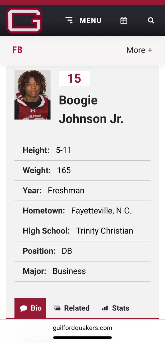 Trinity Christian Football Page (@tcs_fb) on Twitter photo #ALumLove Graduate LB/SS <a href="/RJII27/">Ronnie “Boog” Johnson Jr</a> Ronnie Johnson At <a href="/GuilfordFB/">Guilford College Football</a> #ALumLove Graduate LB/SS <a href="/RJII27/">Ronnie “Boog” Johnson Jr</a> Ronnie Johnson At <a href="/GuilfordFB/">Guilford College Football</a>