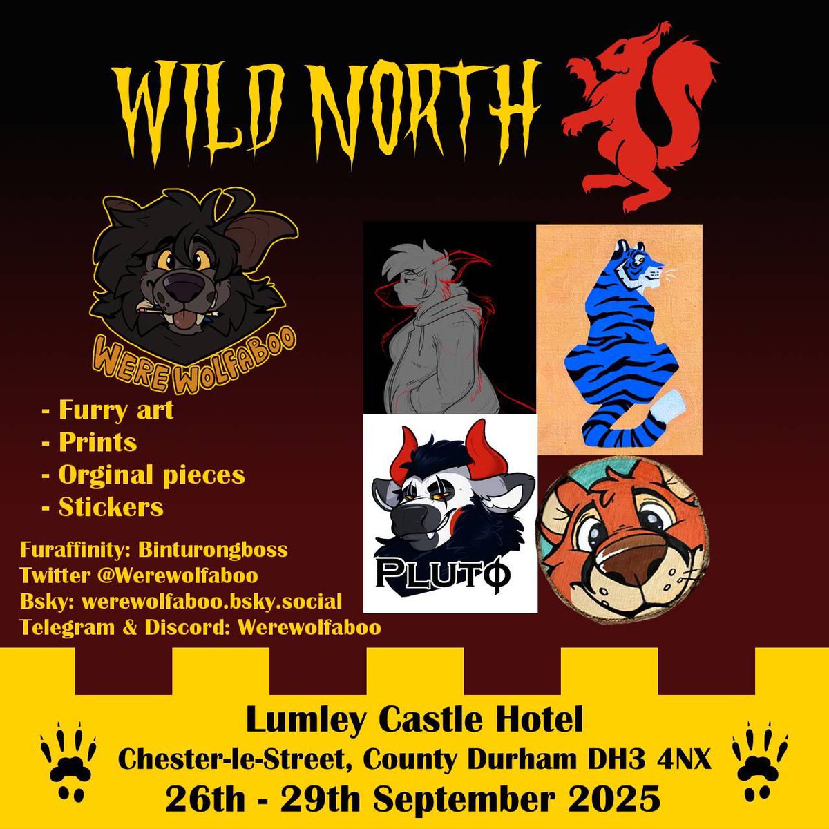 Werewolfaboo is an artist based in West Yorkshire that creates furry and animal themed artwork. She likes to experiment with different styles and ways of creating art and has a love for expressing emotions in her works so expect a range of artworks as well as prints and stickers.