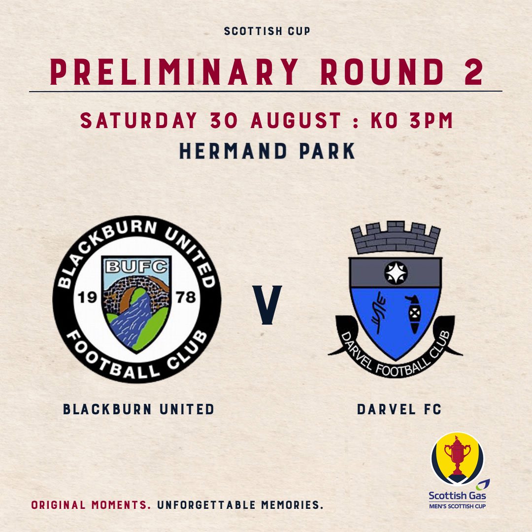 ⏱️ 𝗧𝗛𝗘 𝗖𝗢𝗨𝗡𝗧𝗗𝗢𝗪𝗡 𝗜𝗦 𝗢𝗡

There’s no place like  ̶h̶o̶m̶e̶ ̶ West Calder.

🆚 Darvel FC
📍 Hermand Park, West Calder
🗓️ 30th August, 3pm
🏆 Scottish Cup Preliminary Round 2
🎟️ £8 Adults, £5 Concessions/12-16, U12s free

𝘚𝘨𝘪𝘭 𝘢𝘨𝘶𝘴 𝘰𝘣𝘢𝘪𝘳 𝘤𝘩𝘳𝘶𝘢𝘪𝘥𝘩