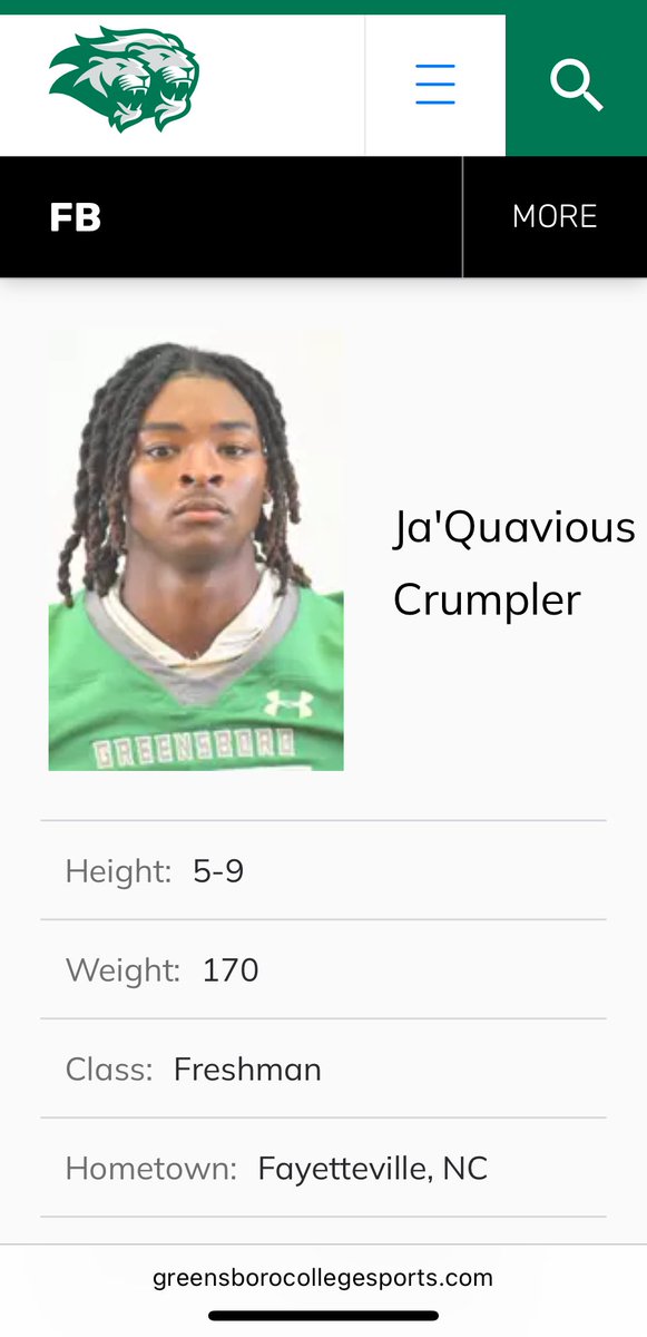 Trinity Christian Football Page (@tcs_fb) on Twitter photo #ALumLove Graduate Defensive Back <a href="/QuaCrumpler21/">Ja’Quavious Crumpler</a> Jaquavius Crumpler At <a href="/GC_Pride_Fball/">Greensboro College Football</a> 🟢 #ALumLove Graduate Defensive Back <a href="/QuaCrumpler21/">Ja’Quavious Crumpler</a> Jaquavius Crumpler At <a href="/GC_Pride_Fball/">Greensboro College Football</a> 🟢