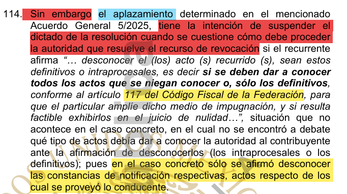 GilLuisJ92's tweet photo. TIP FISCAL:
ACUERDO GENERAL 5/2025 EMITIDO POR LA @SCJN . EL APLAZAMIENTO PREVISTO HASTA EN TANTO SE RESUELVA LA CONTRADICCIÓN DE CRITERIOS 110/2025, NO TIENE EL ALCANCE DE SUSPENDER AQUELLOS ASUNTOS DONDE SE CUESTIONE SI CON LA DEROGACIÓN DEL ARTÍCULO 129 DEL CÓDIGO FISCAL DE LA FEDERACIÓN, SE PRETENDIÓ SUPRIMIR LA POSIBILIDAD DE QUE LOS CONTRIBUYENTES PUDIERAN PROMOVER EL RECURSO DE REVOCACIÓN CON MOTIVO DEL DESCONOCIMIENTO DEL ORIGEN DE LOS CRÉDITOS Y SU NOTIFICACIÓN, O SI LA INTENCIÓN ERA INCLUIR ESOS SUPUESTOS DENTRO DEL RECURSO A FIN DE QUE LOS CONTRIBUYENTES PUDIERAN PROMOVER UN SÓLO RECURSO