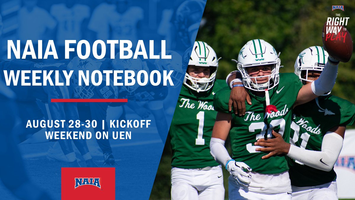 🏈
The 2025 #NAIAFootball season is here! 
Weekly Notebook  📓➡️ 
naia.prestosports.com/x/rjcmw
Featured Games on <a href="/UrbanEdgeTv/">Urban Edge</a>  📺➡️ urbanedgenetwork.net/schedule?schoo…
#TheRightWayToPlay