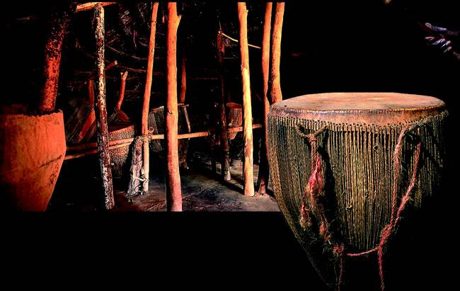 At Kasubi, NDOGA OBUKABA is a house where drums are kept. Most of  the drums here have lasted more than a hundred years! The official caretaker of this house is Kawuula who comes from the pangolin (lugave) clan &amp; he would be a celibate for his entire life.

#VisitKasubiRoyalTombs