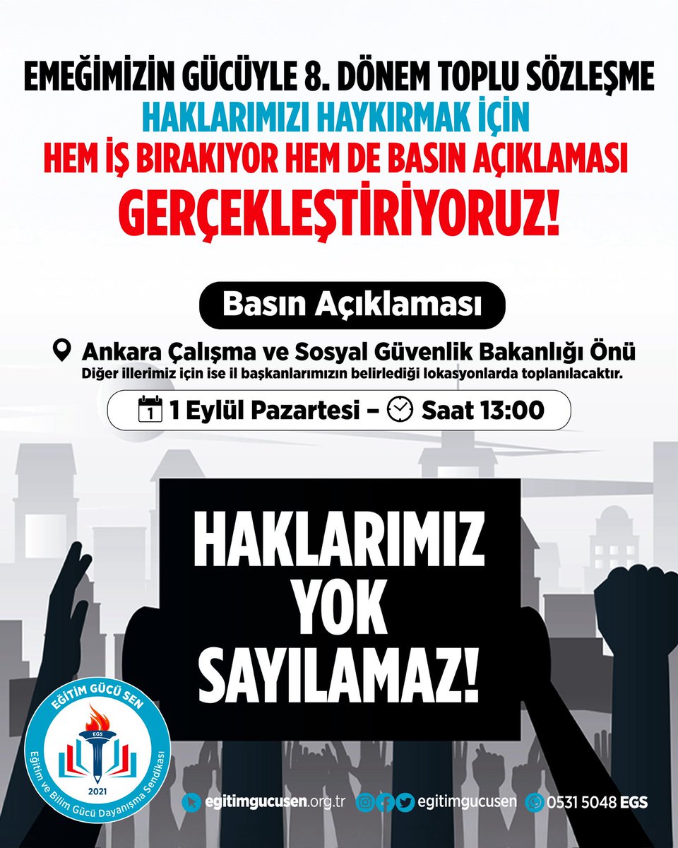 Kavurga yiyecek, kavurma yedik diye bıyığımızı mı sileceğiz? 
O beş para etmez toplu sözleşmenizi ifşa etmeye devam edeceğiz, size rahat vermeyeceğiz!

#EğitimGücüSenMeydanda