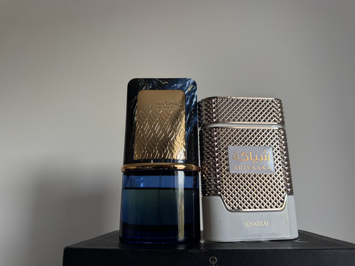#sotd al nashama caprice by <a href="/Lattafaofficial/">Lattafa</a> x shiyaaka white by khadlaj . Both crowd pleasers and compliment magnets . Emanating beauty with the powdery finish of both layering and just enough warmth , to keep you basking in delight of how good you smell