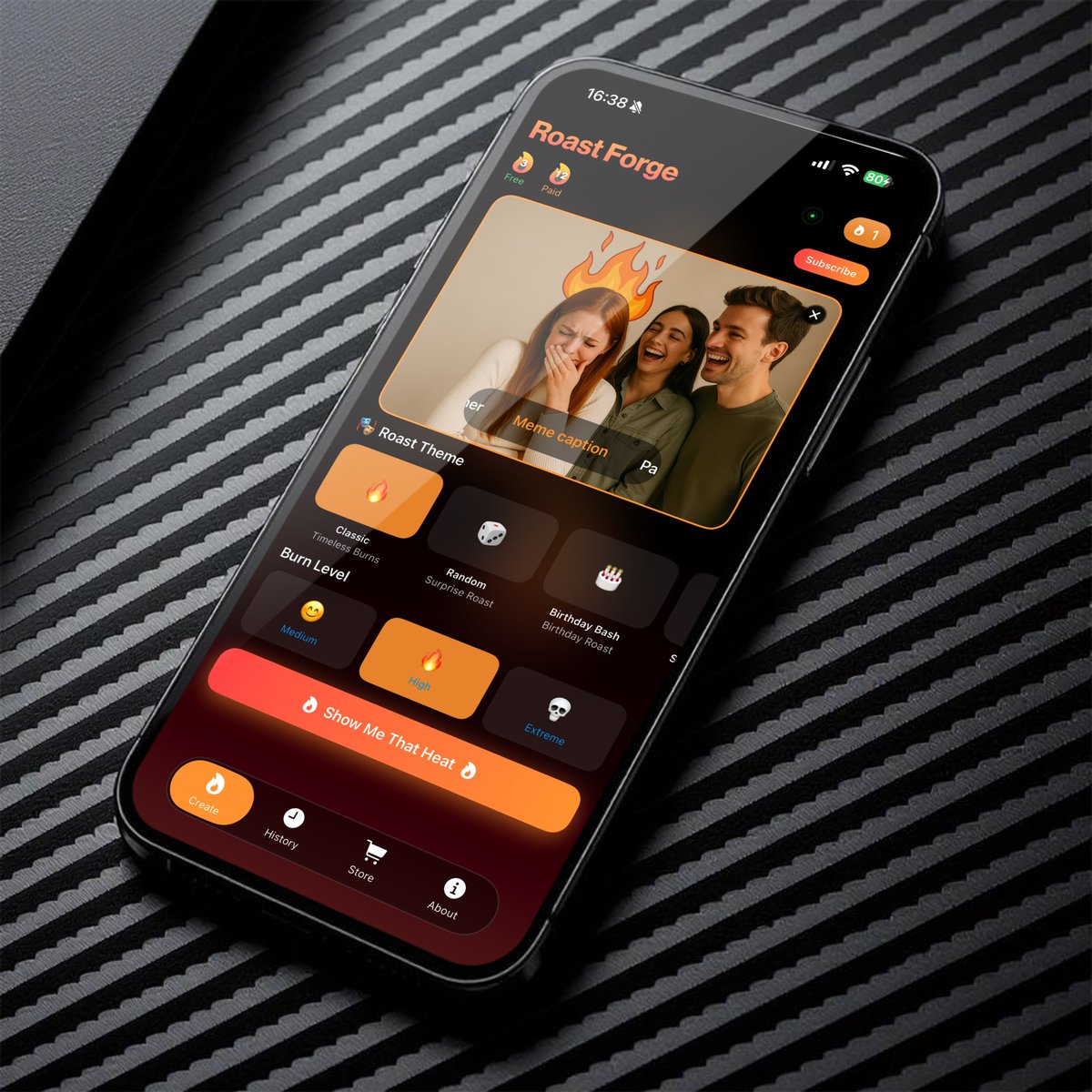 🔥 Roast Forge – Coming Soon to iOS🔥

The AI app that roasts you &amp; your friends.

✨ Main Features:

•Upload a photo → instant AI roasts
•15+ hilarious themes (Gaming, Valentine’s, Seasonal &amp; more)
•Pick your intensity: light tease → extreme burn
•Streaks, rewards &amp;