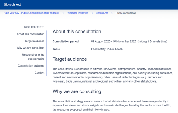 Hei #sybio #biotech #science people! There is a public consultation about EU Biotech Act. If you are involved in this industry, have a say in the future of biotech in Europe: ec.europa.eu/info/law/bette…