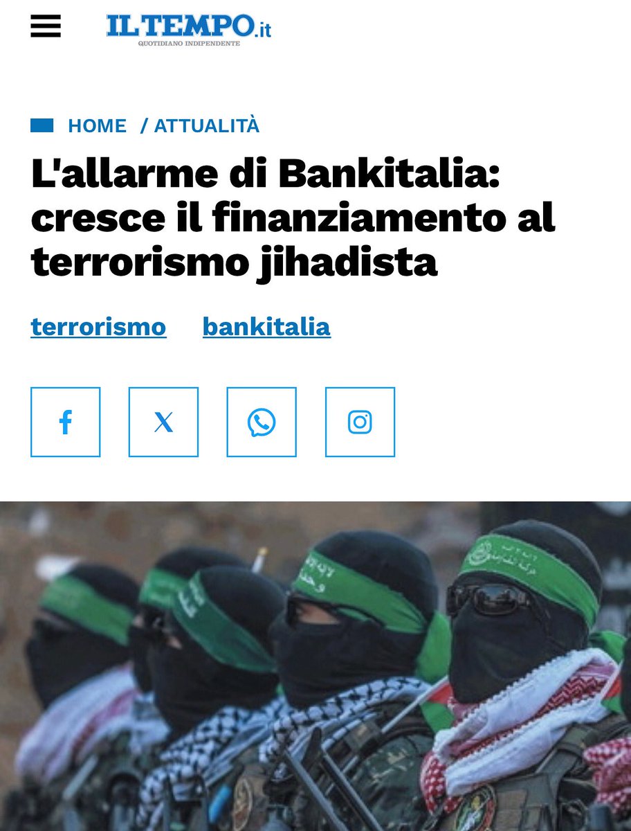 FBenincaso's tweet photo. 🛑🛑🛑 ALLARME di Bankitalia le operazioni di finanziamento del terrorismo in Italia 🇮🇹 rilevate da Ufi arrivano per l’80% da aree del Centro Nord, ma si delineano anche tra Sicilia, Puglia e Campania. https://t.co/94dNV4yApk