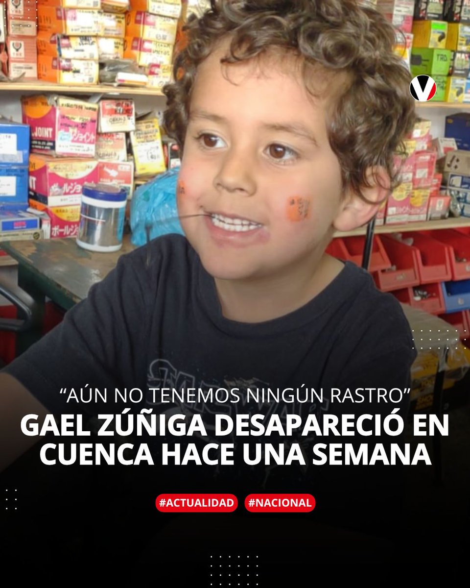 #ATENCIÓN | Gael Emilio Zúñiga Moya desapareció en #Cuenca el pasado 20 de agosto. Su familia pide máxima difusión y aclara que sigue la búsqueda tras información surgida en redes sociales ▶️ v.vistazo.com/469u8RI