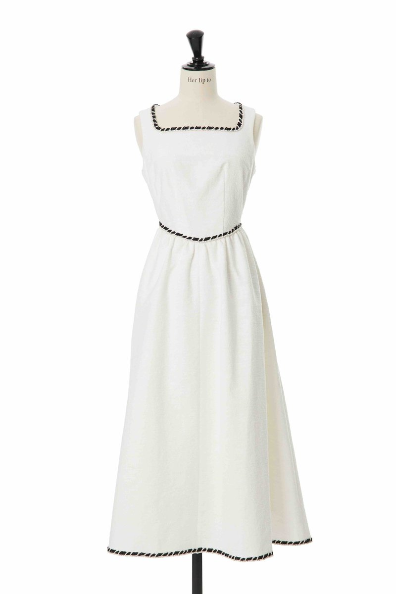 Her lip to Summer Tweed Dress white M Herlipto Faubourg Tweed