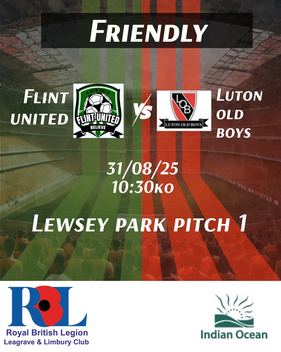 Last friendly, against prem side  <a href="/LutonOld/">Luton Old Boys FC</a>. Yearly friendly against two long running once NHCSFL teams, with good friendships between the clubs. Feel free to come back and watch 10:30 ko.