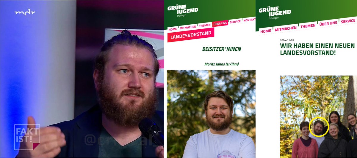 Bei "Fakt ist!" vom MDR meldet sich ein Zuschauer aus dem Publikum. Er wurde letztes Jahr in den Vorstand der Grünen Jugend Thüringen gewählt.