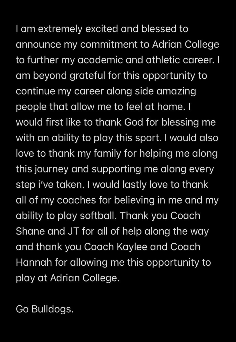 Go Bulldogs!!💛🖤 <a href="/AC_softball/">Adrian College NCAA Softball</a> <a href="/TampaMustangsNC/">Tampa Mustangs - Gerovac</a> <a href="/MonroeSoftball/">Monroe Softball</a>