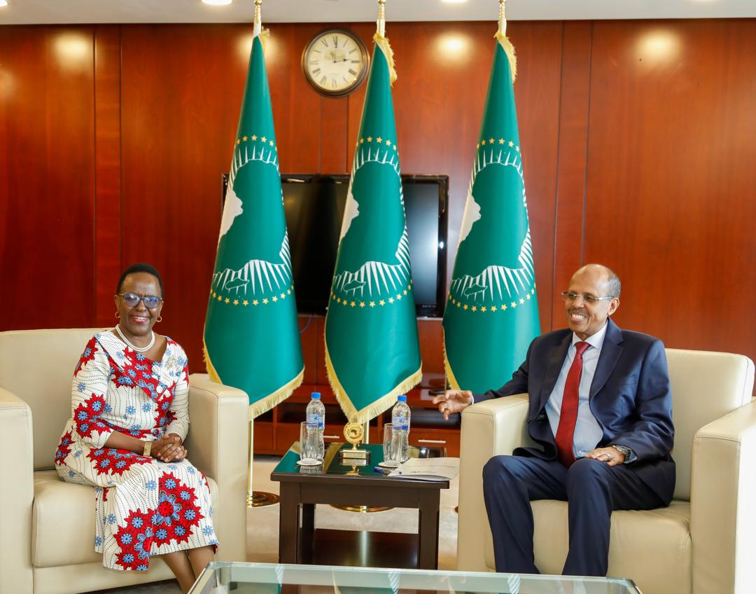 African Union (@_africanunion) on Twitter photo AUC Chairperson Holds Inaugural Meeting with AU Special Envoy on Women, Peace and Security.
The Chairperson of the African Union Commission (AUC), H.E. Mahmoud Ali Youssouf <a href="/ymahmoudali/">Mahmoud Ali youssouf</a> , received H.E. Amb. Liberata Mulamula, the AU Special Envoy on Women, Peace and Security AUC Chairperson Holds Inaugural Meeting with AU Special Envoy on Women, Peace and Security.
The Chairperson of the African Union Commission (AUC), H.E. Mahmoud Ali Youssouf <a href="/ymahmoudali/">Mahmoud Ali youssouf</a> , received H.E. Amb. Liberata Mulamula, the AU Special Envoy on Women, Peace and Security