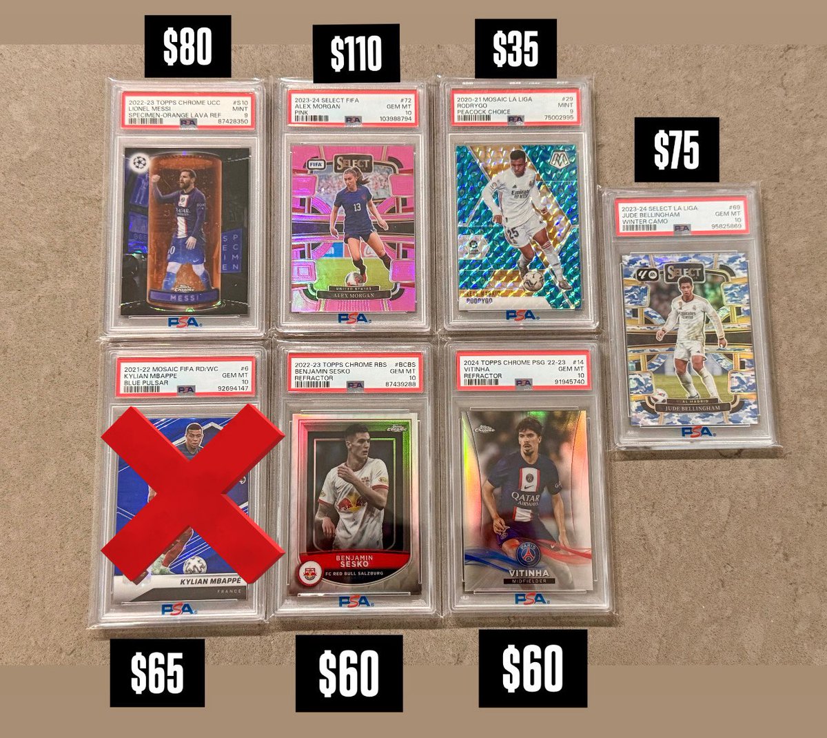 AGSoccerCards's tweet image. Slabbed and raw stuff for sale! Prices are shipped, RTs appreciated 💪🏽