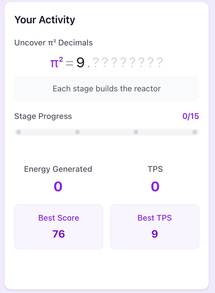 My Best Score is 76 on <a href="/Pi_Squared_Pi2/">Pi Squared</a> 

Let's Heat the reactor 🔥