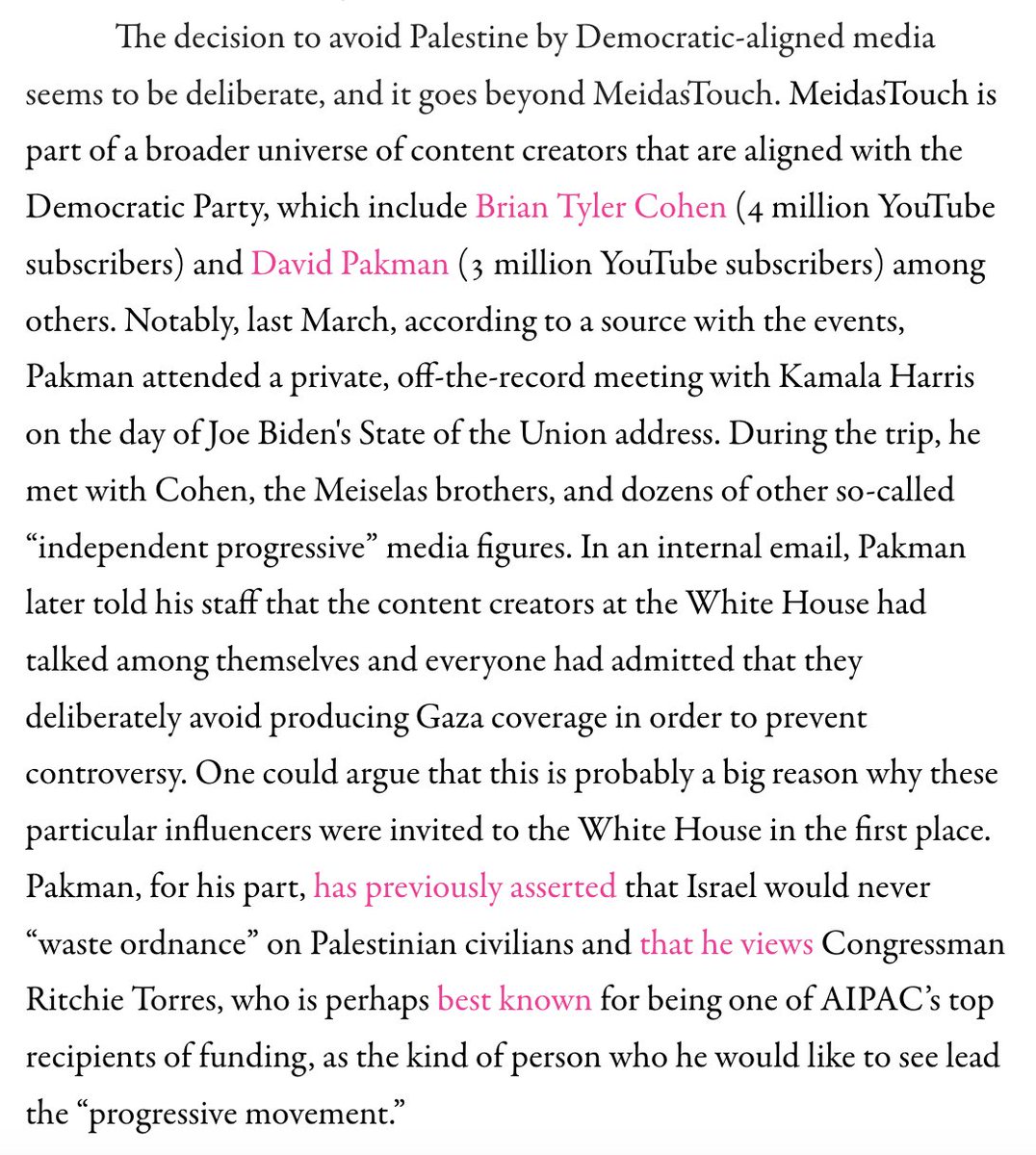 This helps explain why some of the most popular “progressive” content creators refuse to ever cover Gaza.