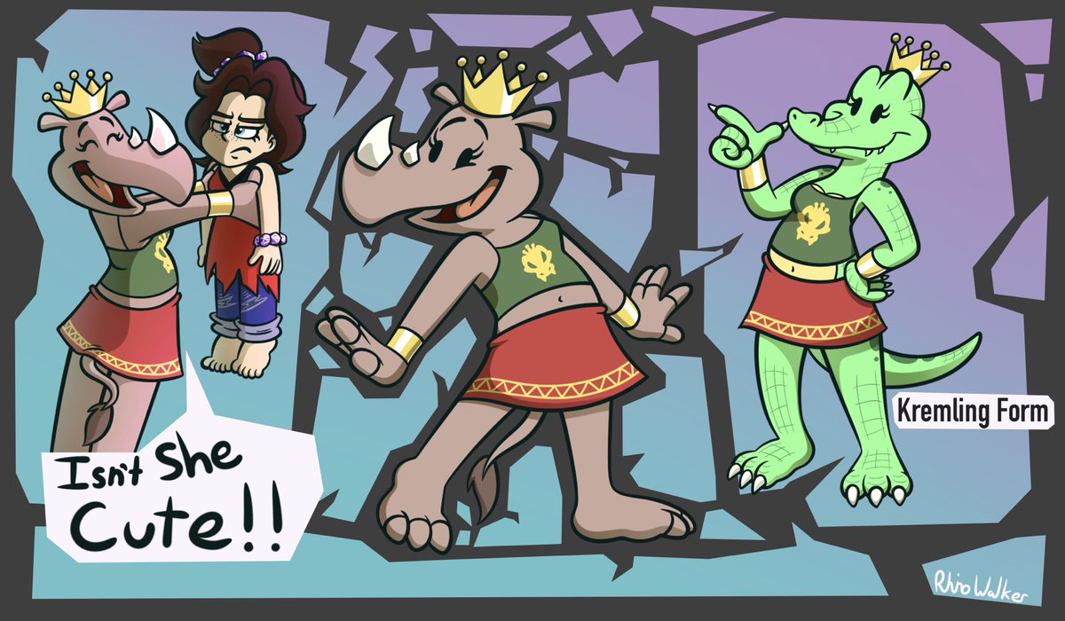 Update About My Persona 

The outfit represents by my new comfort character, the tank top was colored by his skin with a yellow emblem on front of it, and the skirt was designed after by the cape. She can still use her magic aura and she can shapeshift into a kremling!