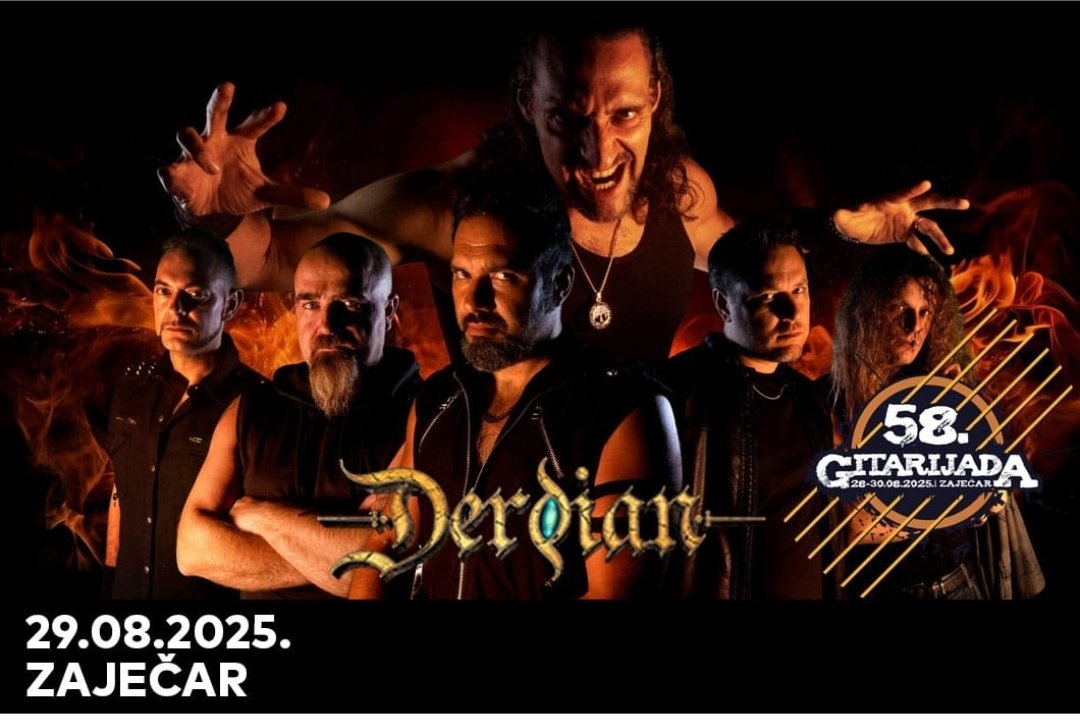 And this is a wonderful, unexpected surprise!💥💥💥
Derdian is coming to Serbia for the first time at one of the longest-running festivals in the world, the 58th edition of <a href="/Gitarijada/">Gitarijada</a>  🔥🔥🔥🔥🔥
See you the day after tomorrow, Serbia! We can't wait!!!