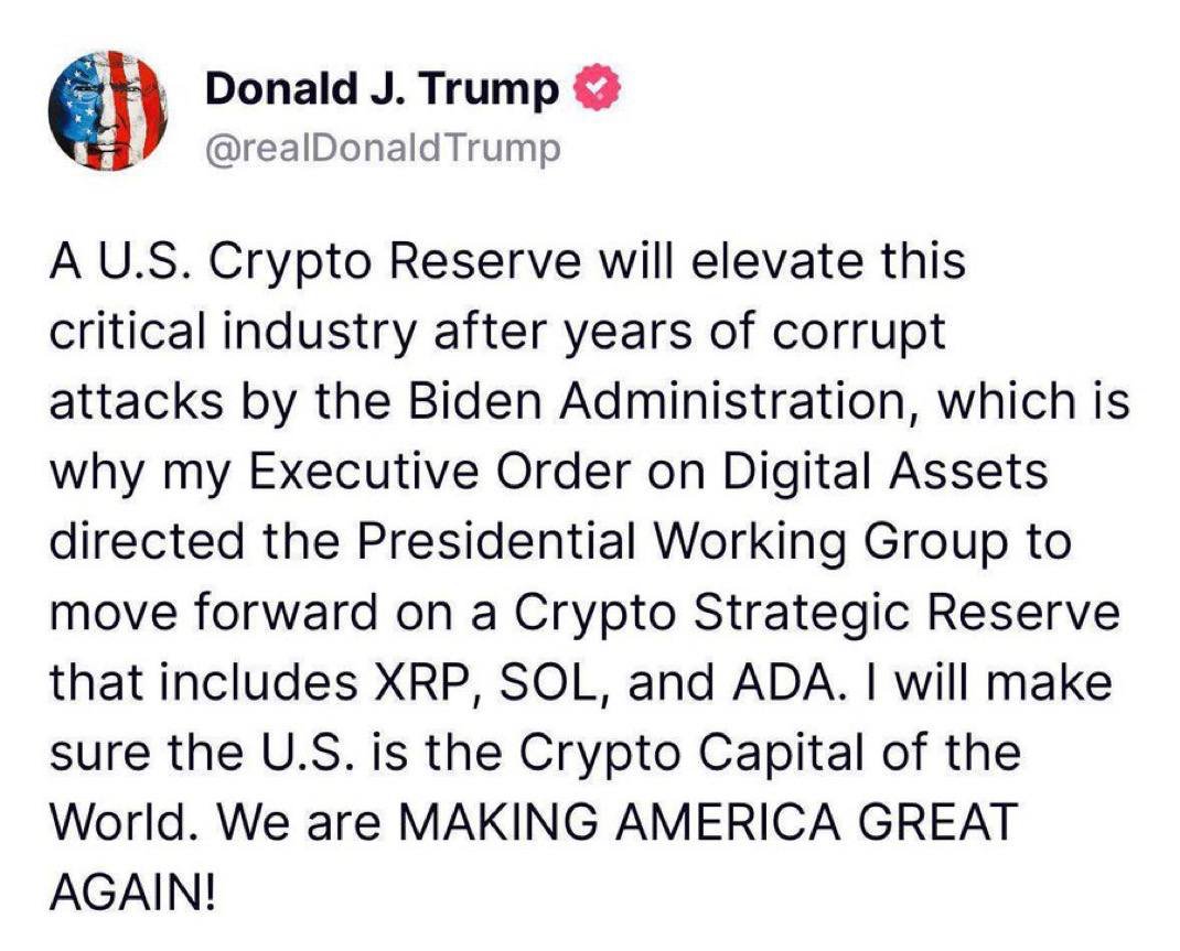 🚨Donald Trump placed #XRP as the first digital asset for the U.S. Crypto Reserve!

💥XRP IS A DONE DEAL💥
