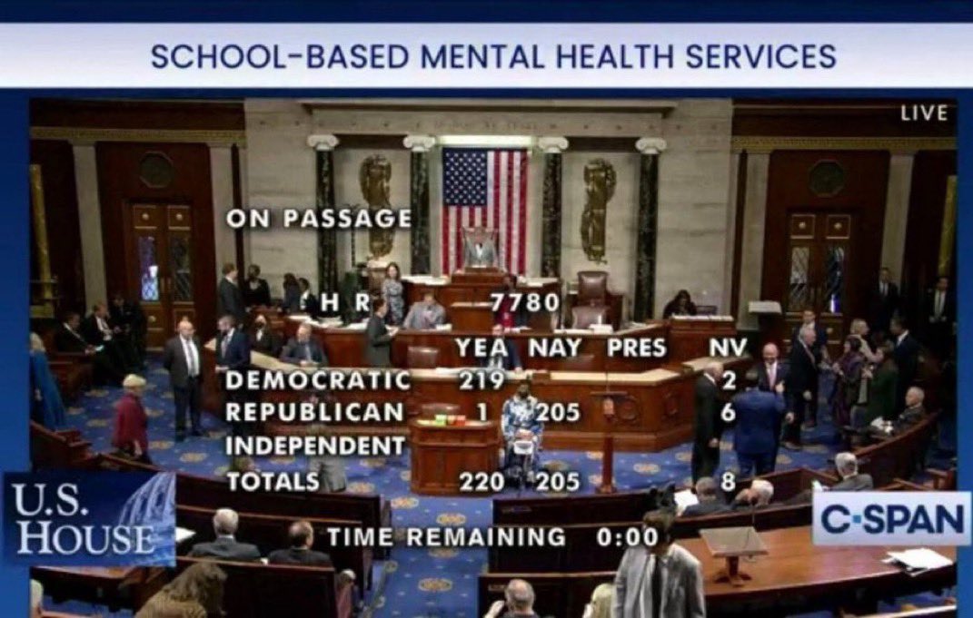 As Republicans inevitably blame mental health and not the guns for yet another school shooting - kindly remind them that 205 of them voted AGAINST a bill to expand school-based mental health services.
