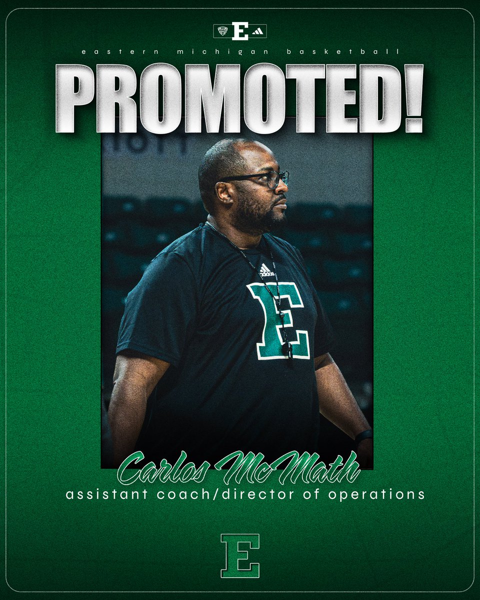 EMU_MBB's tweet image. Promoted! 🙌 

Congrats, Coach Los! 👏 

#EMUEagles