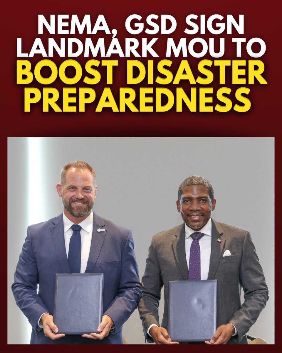 SpiritSKN's tweet photo. Dr Drew signed an MoU with GSD to strengthen the disaster Preparedness of St Kitts and Nevis
#skn #diasterrelief #stkittsandnevis #spiritskn https://t.co/Vw2iDNSCHQ