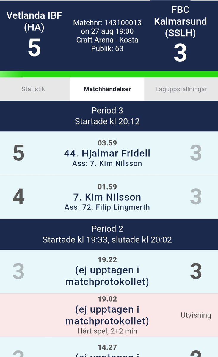 Kim Nilsson inleder sin Vetlanda-sejour med ett hattrick och en assist mot sin gamla klubb. Matchen pågår.