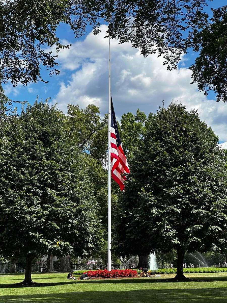 White House flags are at half-mast