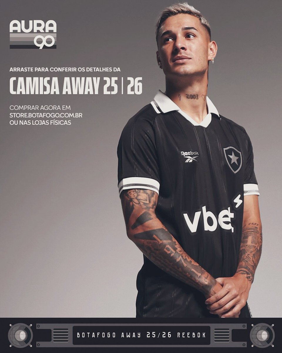 trajadosfc_'s tweet photo. ⚫✨ O charme veste preto!
A nova Camisa Away Botafogo 25/26 já está disponível na Trajados FC. Nas versões Torcedor, Jogador, feminina e manga comprida.
Orgulho alvinegro em cada detalhe. 👊⭐
 #botafogo #botafoguense  #camisadobotafogo #camisadetime

https://t.co/k2PxM6UFA0 https://t.co/AjpCWfUdTz