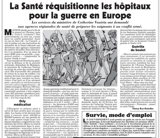 Les guerres qu'ils préparent... 
Le Canard Enchaîné 27/08/2025