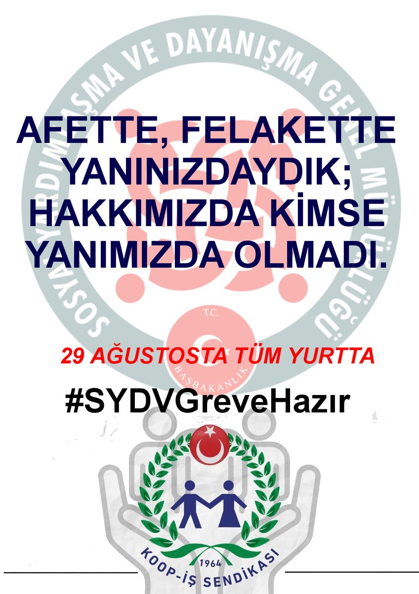 SYDV çalışanı işçidir, hakkı kamu protokolündedir!”

#SYDVGreveHazır

<a href="/_cevdetyilmaz/">Cevdet Yılmaz</a> <a href="/tcailesosyal/">T.C. Aile ve Sosyal Hizmetler Bakanlığı</a>
<a href="/MahinurOzdemir/">Mahinur Özdemir Göktaş</a> <a href="/csgbakanligi/">T.C. Çalışma ve Sosyal Güvenlik Bakanlığı</a>
<a href="/isikhanvedat/">Prof. Dr. Vedat Işıkhan</a> <a href="/SayimMadak/">Dr. Sevim Sayım Madak 🇹🇷</a> <a href="/ztarikdaroglu/">Zafer TARIKDAROĞLU</a> <a href="/LemanYenigunAk/">Leman Yenigun</a>
<a href="/ashb_sygm/">Sosyal Yardımlar Genel Müdürlüğü</a>