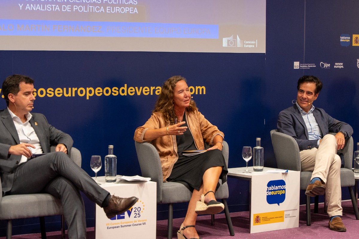 Muchas gracias a ⁦<a href="/PabloZalba/">Pablo Zalba</a>⁩ ⁦<a href="/Equipo_Europa/">Equipo Europa</a>⁩ y ⁦<a href="/DiariodeNavarra/">Diario de Navarra</a>⁩ por la invitación a los #CEV2025. Han sido unos días muy europeos y especiales. Luz #Pamplona #España #UE #Europa #geopolítica #competitividad