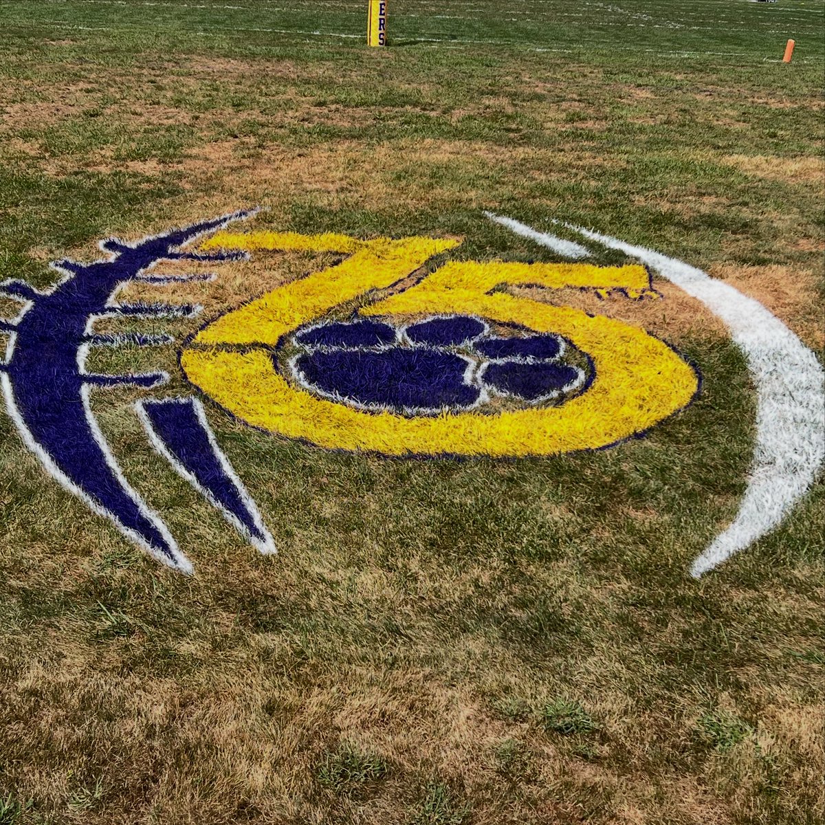 Shoutout to Tim Hall and Hall of Fame Stencils for our custom field logo as we celebrate our 75th Anniversary of Tiger Football! #EarnIt