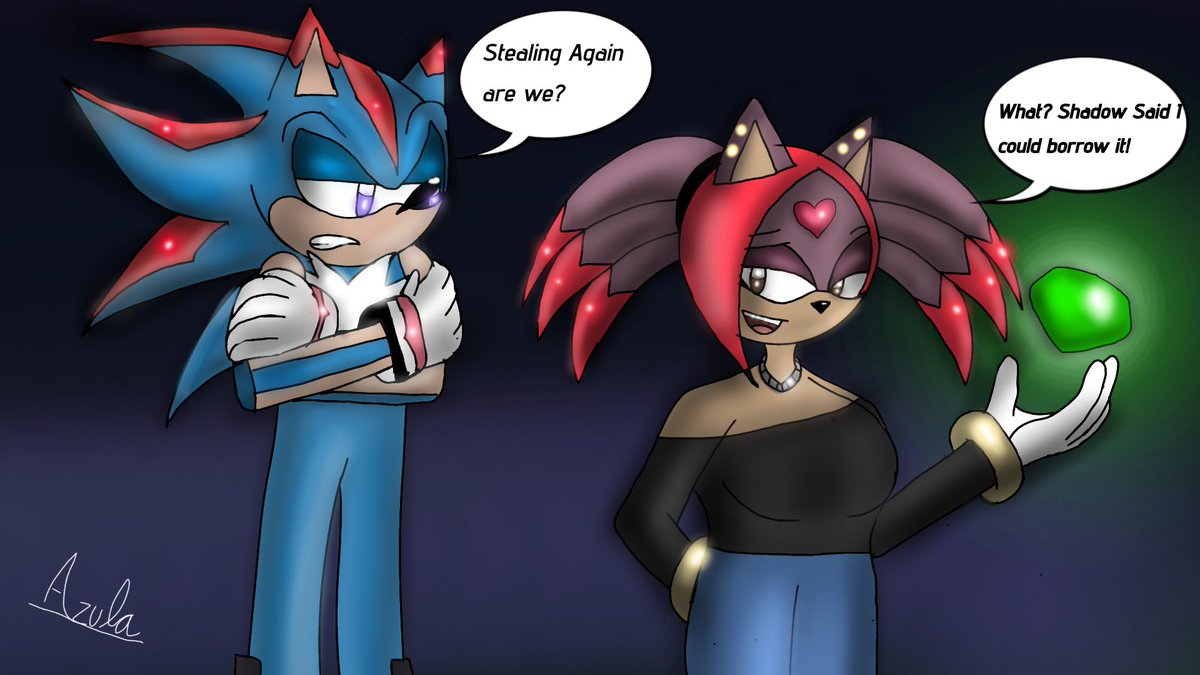 An Unlikely Duo 💎
Drew me and <a href="/InternalLightin/">Internalblob</a> Sonic Ocs for a special thing I worked on!