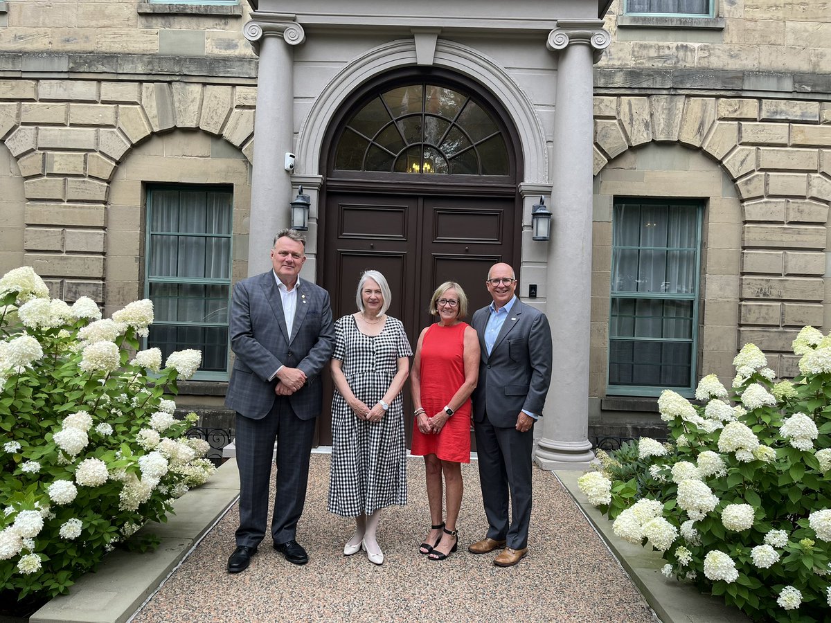 LtGovNS's tweet photo. It was a pleasure to welcome Patrick and Patti Sullivan to Government House. Patrick will be leaving @halifaxchamber this year after a decade of strong Leadership to the whole community. His work during Covid brought everyone together in the fight. #thanksPatrick https://t.co/0NJN8roBSx
