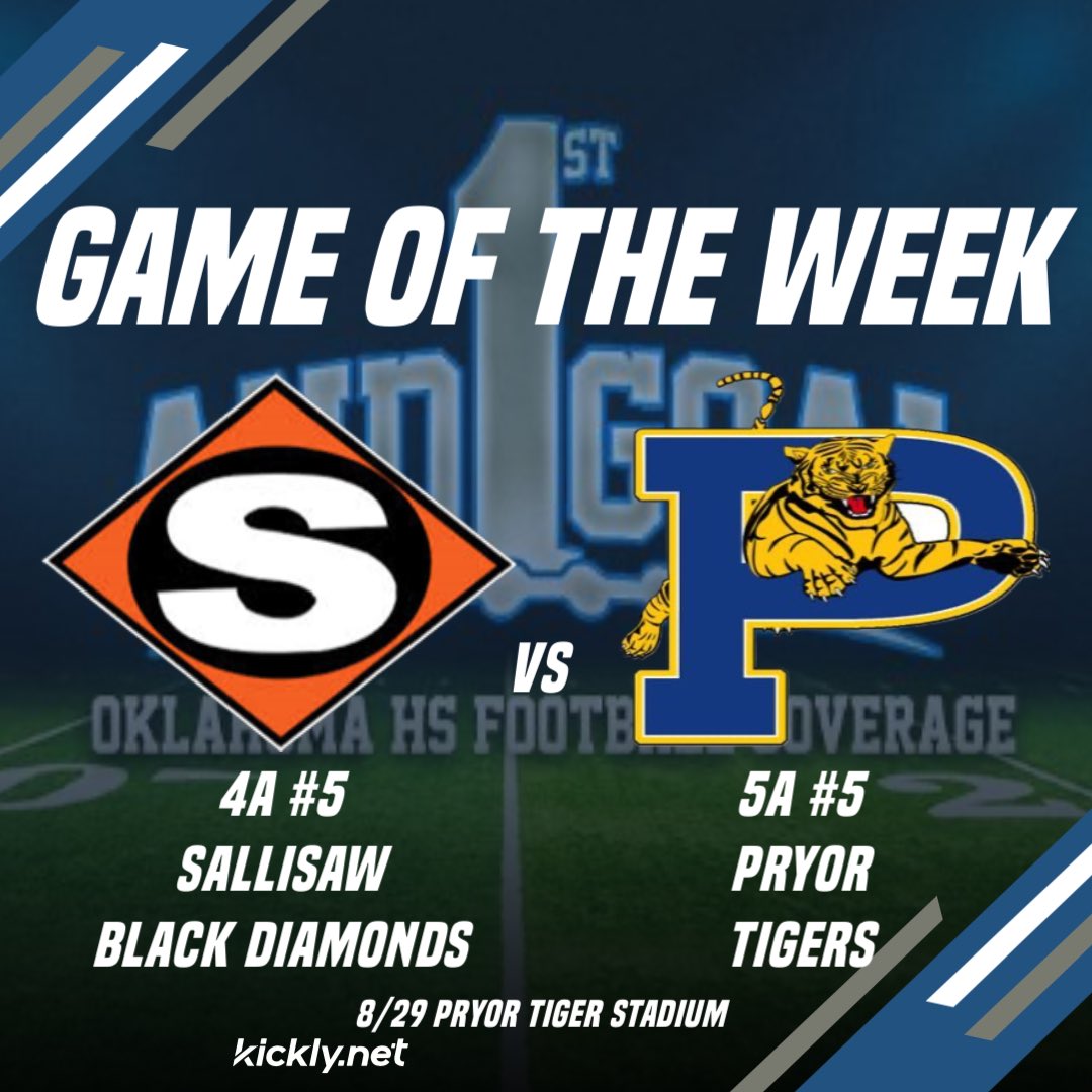 1st And Goal: OK HS Football (@1stgoalokhsfb) on Twitter photo Week 0 Games of the Week!
Last Matchup- Sallisaw 31 Pryor 14 (2024)
Series History- 1-1
Players to Watch
Sallisaw- Kade Adams QB
(<a href="/KaseAdams2027/">Kase Adams</a>)
Pryor- Braden Ward QB
(<a href="/Braden_Ward_1/">Braden Ward</a>)
#okpreps Week 0 Games of the Week!
Last Matchup- Sallisaw 31 Pryor 14 (2024)
Series History- 1-1
Players to Watch
Sallisaw- Kade Adams QB
(<a href="/KaseAdams2027/">Kase Adams</a>)
Pryor- Braden Ward QB
(<a href="/Braden_Ward_1/">Braden Ward</a>)
#okpreps