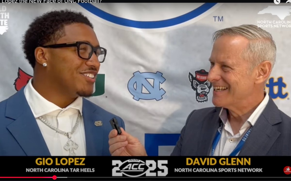 🚨🏈NEW: #UNC Names QB Starter🏈🚨

—FBS Starters—

Duke: Darian Mensah*
NC State: CJ Bailey
UNC: GIO LOPEZ*
Wake: Robby Ashford*
App: AJ Swann* (expected)
Charlotte: Conner Harrell*
ECU: Katin Houser
*—2025 transfer

(👇DG's Recent 1-On-1 w/Gio Lopez👇)
youtu.be/PUOS1KgSy-4?si…