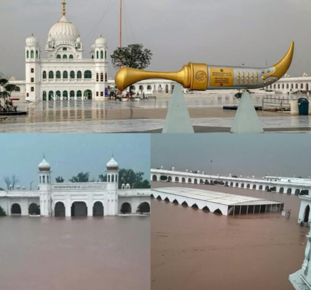 ਗੁਰਦੁਆਰਾ ਦਰਬਾਰ ਸਾਹਿਬ ਕਰਤਾਰਪੁਰ ਵਿਖੇ ਹੜ੍ਹ ਦਾ ਪਾਣੀ ਆਉਣ ਨਾਲ ਜੋ ਨੁਕਸਾਨ ਹੋਇਆ, ਉਸ ਨਾਲ ਸਾਰੇ ਪੰਜਾਬੀਆਂ ਦਾ ਮਨ ਪਰੇਸ਼ਾਨ ਹੈ। ਗੁਰਦੁਆਰਾ ਸਾਹਿਬ ਤੇ ਪੰਜਾਬ ਦੇ ਸਾਰੇ ਪਿੰਡਾਂ ਤੇ ਸ਼ਹਿਰਾਂ ਲਈ ਸਾਡੀਆਂ ਦੁਆਵਾਂ। #PunjabFlooding