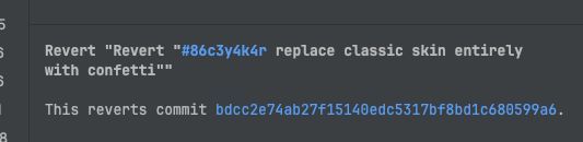 Current status: git revert the revert.