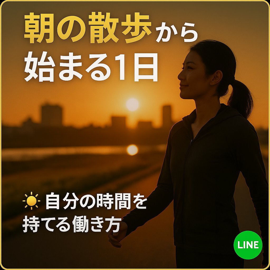 朝の散歩をして、ゆっくり朝日を浴びてから1日をスタート。  
そんな余裕のある働き方、憧れませんか？  

副業を始めてから、  
“自分の時間を優先できる”暮らしが現実になりました。  

📌 「こんな朝を迎えたい」と思ったらリツイート✨  
👉