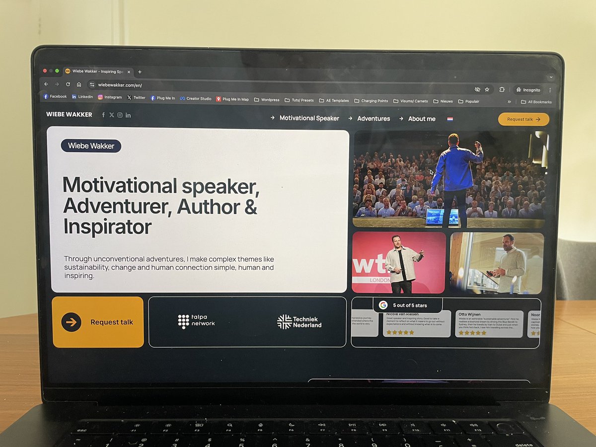My new website is live! No standard theme, I wanted to have something unique. I tried to translate my adventures and talks into a visual identity. Made it all myself and very happy with the result. Of course, I'm not a designer so any feedback is welcome.

Wiebewakker.com